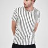 T-Shirt Satoshi  White Vertical Stripe